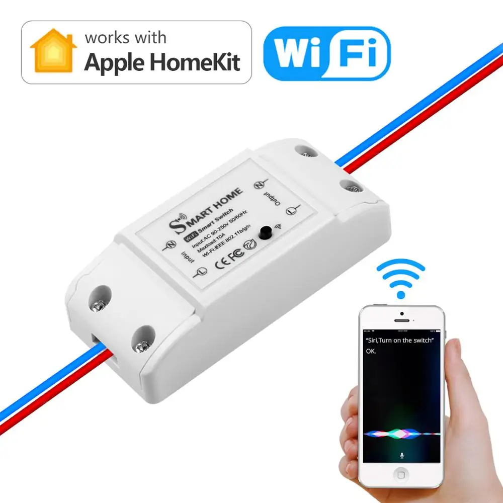 Homekit-interruptor inteligente WIFI en casa, módulo de automatización de interruptor de 90-250V CA (50/60Hz) 10A