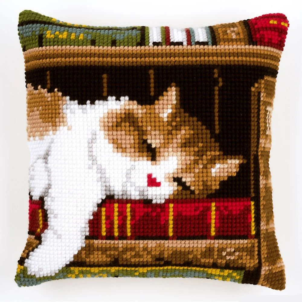 Latch Hook kits Pillow Animal Cat Diy Handmade Printed Canvas Cushion Kits DIY Unfinished accessories | Дом и сад