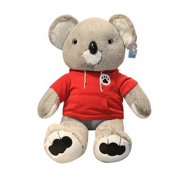 

60cm 80cm big fluffy stuffed grey fat koala plush toys in hoodie sweater with big shining eyes for valentine's day gifts