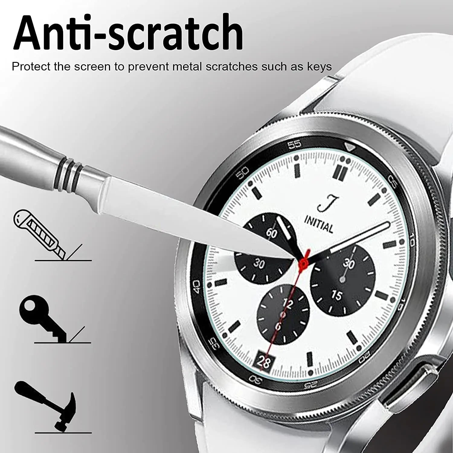 Glass+Case for Samsung Galaxy Watch 4 Classic 42mm 46mm,PC Matte Cover All-Around Protective Bumper Shell for Galaxy Watch4