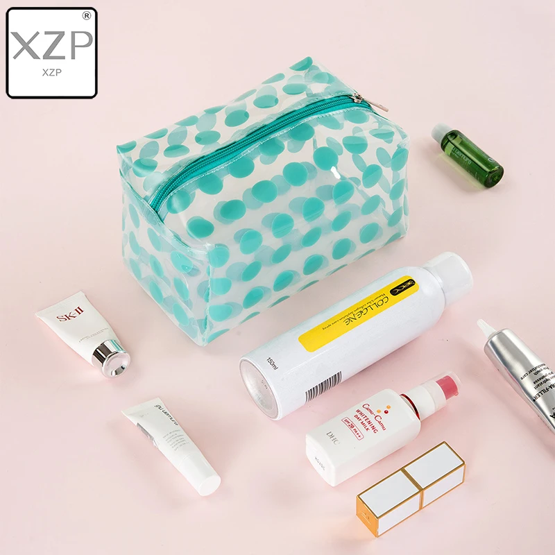 

XZP Dot Women Travel Transparent PVC Cosmetic Bags Fashion Waterproof Neceser Makeup Pouch Wash Toiletry Tote Bag Case PVC Dot Cosmetic Bag Casual Transparent Make Up Women Bag Toiletry Waterproof Travel Storage Beauty