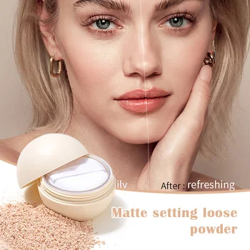 

High Qua Setting Powder Blurs Fine Lines and Pores Loose Long Lasting Matte Concealer Matte Setting Powder Brighten Skin