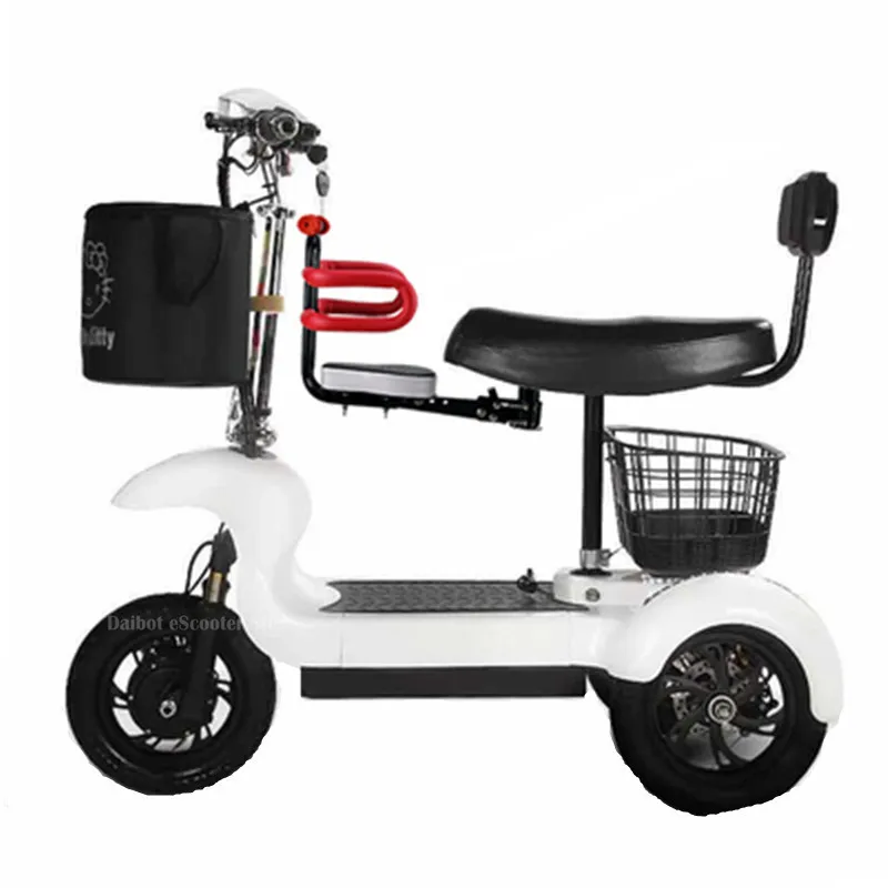 White W Child Seat Мощный электрический скутер 3 колесных электрических скутеров 1" Электрический трехколесный велосипед для взрослых с детским сиденьем 500 Вт 35 км/ч - Цвет: White W Child Seat