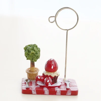 Strawberry house Симпатичные маленькие горшечные растения Настольный держатель с номером настольная Бумага Памятка Примечание держатель именных карт держатели для фотографий подставка для свадебной вечеринки - Цвет: Strawberry house