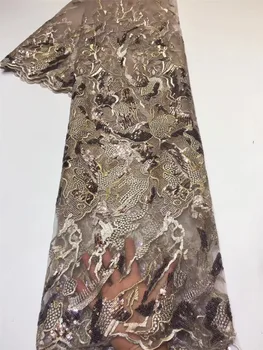 

Nigeria Lace Fabric 2020 High Quality Lace French Tulle Lace Fabric and Sequin Party African Lace Material ZX36881