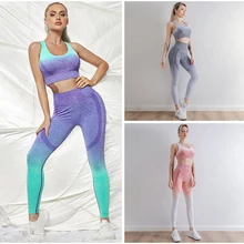 Conjunto esportivo feminino top e calça legging, peças esportivas para academia e corrida