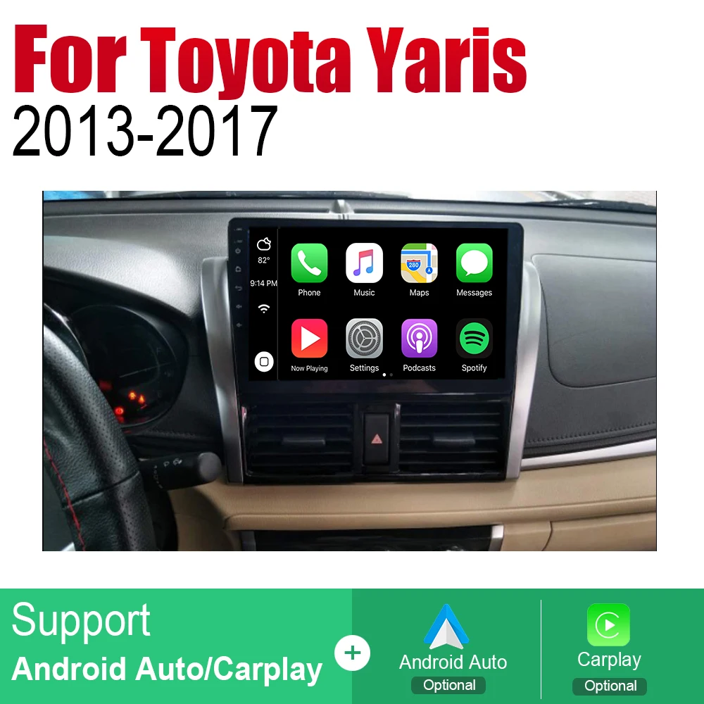 Best ZaiXi Android Car Radio Stereo GPS Navigation For Toyota Yaris 2013~2017 Bluetooth wifi 2din Car Radio Stereo Multimedia Player 3