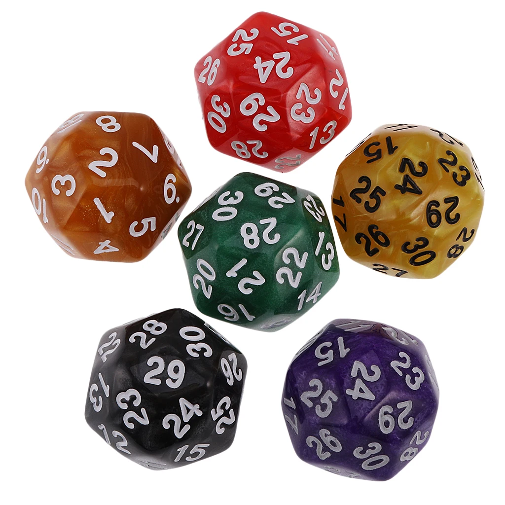 12 шт D30 D24 многогранные игральные кости для D& D TRPG вечерние настольные игры игрушки жемчуг