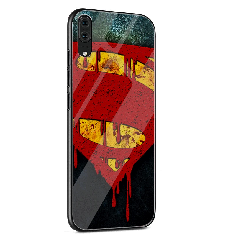 Чехол для мобильного телефона, стекло для huawei P30 P20 P10 Honor 10 8X Y6 Y9 mate 20 Lite Pro P Smart Cover Superman S Logo