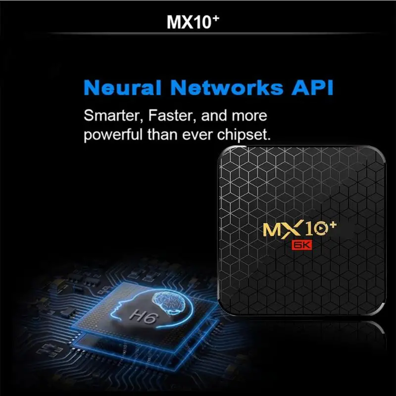 MX10 телеприставка высокая производительность многоядерный GPU Mali T720 Android 9,0 tv box 4 Гб и 32 Гб 2,4G/5G wifi 6K поддержка tf-карты