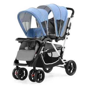 

Double Baby Stroller Twins Baby Stroller Lie Flat Folding Newborn Carriage Trolley double umbrella car Travel Pram