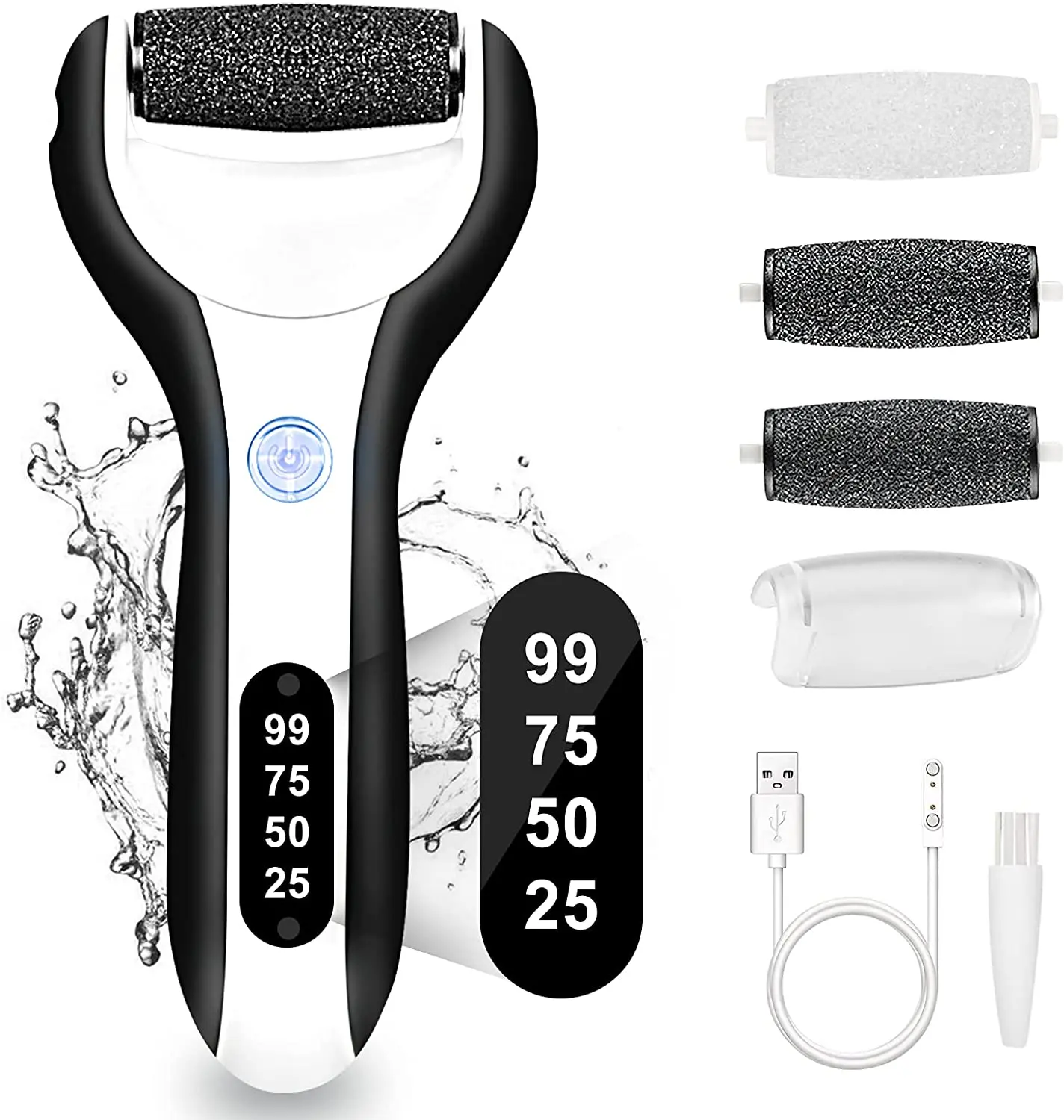 Rechargeable Electric Foot File Callus Remover Machine Pedicure Device Foot Care Tools Feet For Heels Remove Dead Skin black