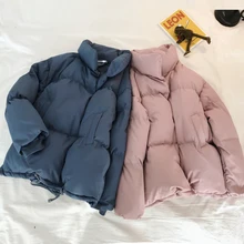 

Winter Jacket Men's Warm Thicken Parka Men Fashion Solid Color Casual Stand Collar Coat Man Loose Cotton Couple Jackets Clothes