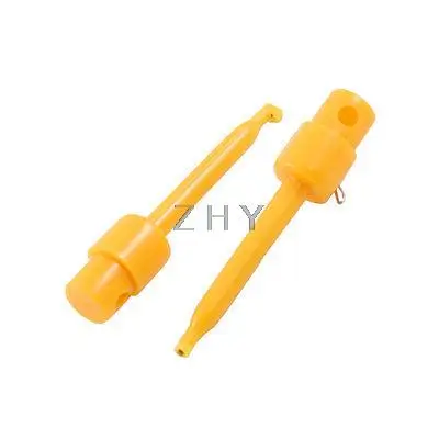

10 Pcs Yellow Plastic Multimeter Test Hook Clip 2.2" for PCB SMD IC