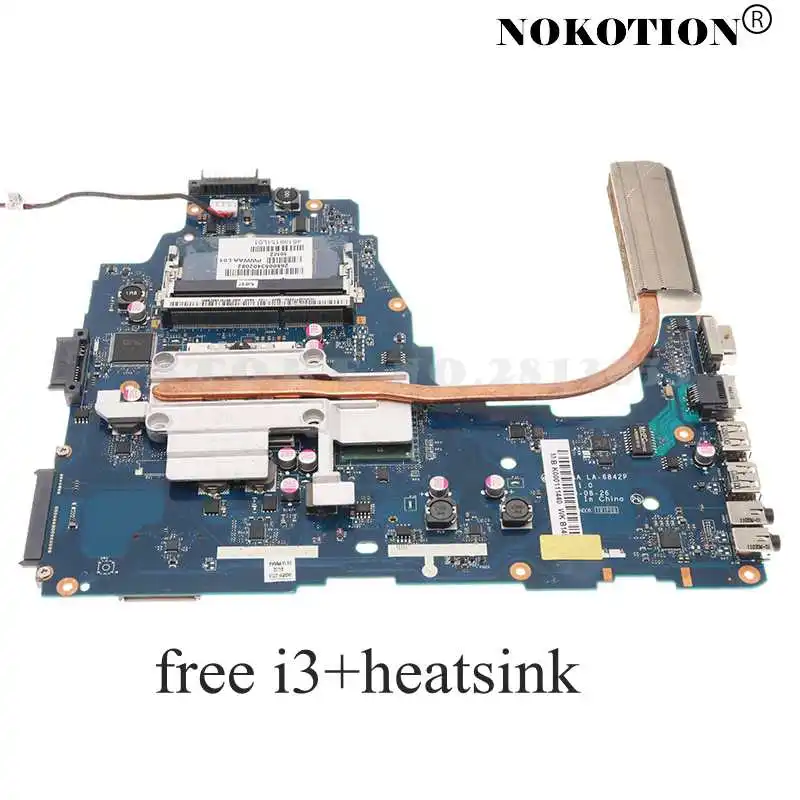 NOKOTION PWWAA LA-6842P K000111440 для Toshiba C660 материнская плата I3 Процессор + радиатора подходит