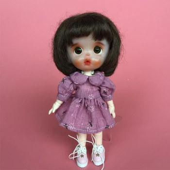 

Ob11 baby clothes 1/12 BJD solid body hand dress GSC can wear long sleeve dress doll clothes skirt Doll accessories