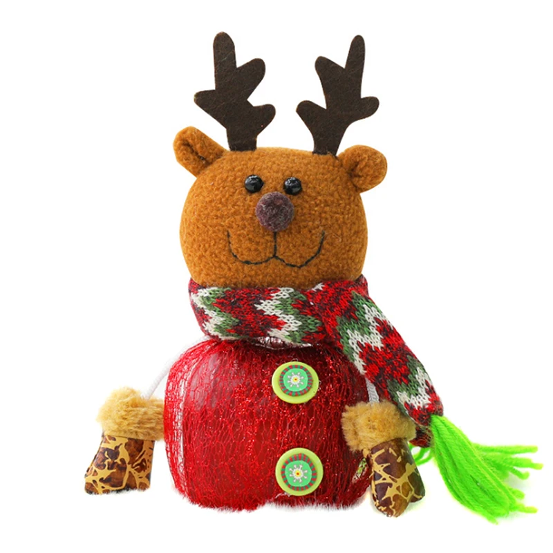 reindeer Милая мультяшная одежда Санта Клаус Снеговик кукла Дети конфеты сумки Рождественский подарок держатели вечерние сумки - Цвет: reindeer