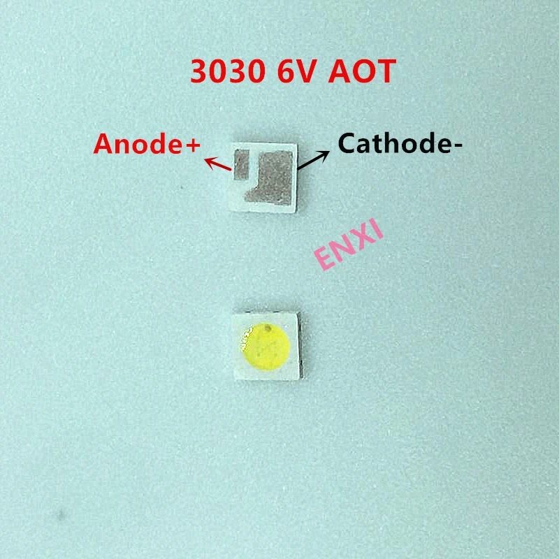 

200pcs AOT Original For TV Backlight 3030 6V LCD Backlight LED High Power Lamp Beads Diode Maintenance