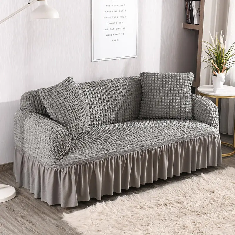Details about   Waterproof Solid Color Elastic Sofa Cover  Printed Plaid Stretch Sectional Sofa 