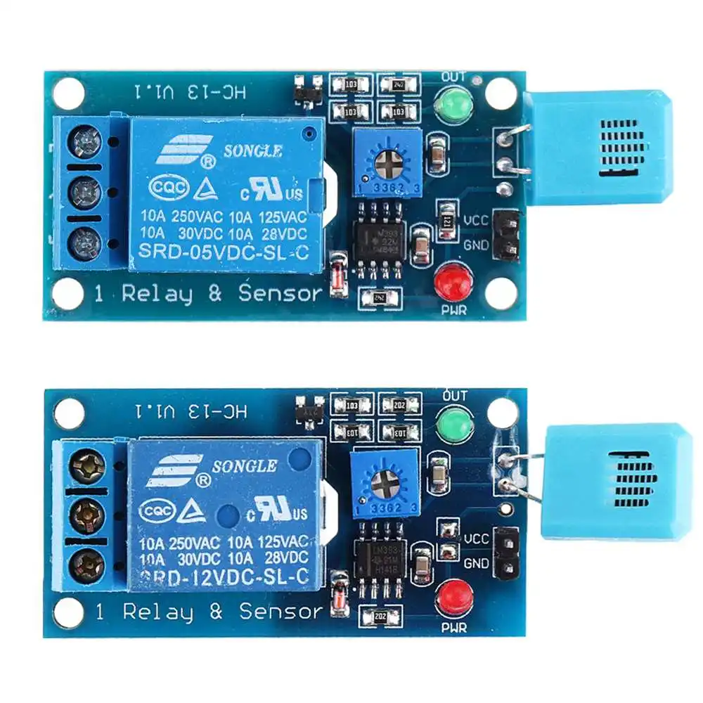 LEORY синий Сенсор модуль DC 5 В/12 в 1 канал влагочувствительный переключатель релейный модуль регулятор влажности Влажность Сенсор модуль
