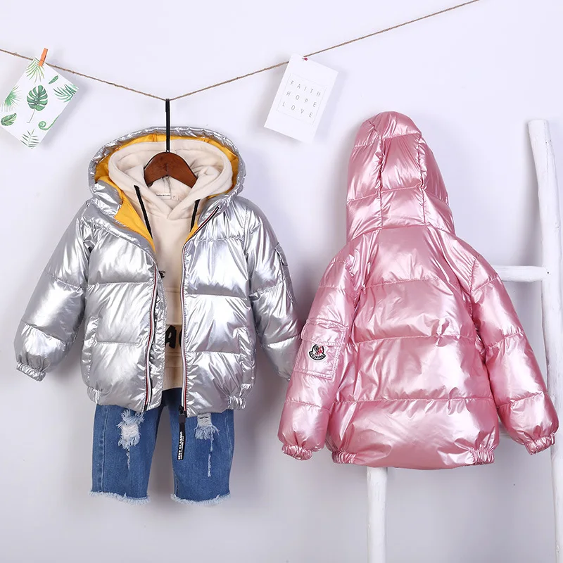 

Light Down Jacket New Children's Clothing Solid Color Thick Children's Autumn Boys and Girls Baby Short Hooded Jacket