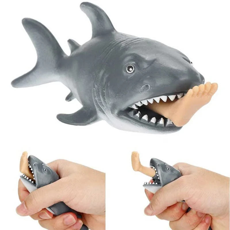 1 шт., антистрессовая игрушка, креативная игрушка в виде акулы, кусающая ногу, пластиковая забавная пародия, трюк, подарок для детей