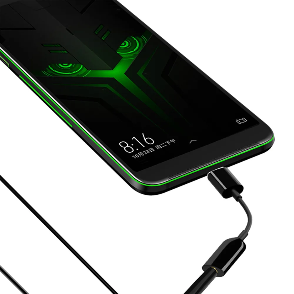 For Xiaomi Black Shark 2 Pro Type C to 3 5mm Mic Microphone Audio Convertor Headphone Adapter for type C Mobile Phones