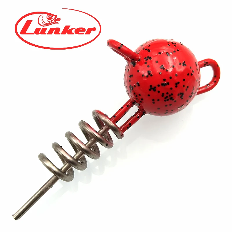 Lunker flexhead 7 г 10 г 15 г Тыква зеленая Красная светящаяся Щука мускусные такелажные мягкие приманки винтовая Центральная шпилька stinger rigs jig head weight - Цвет: Red