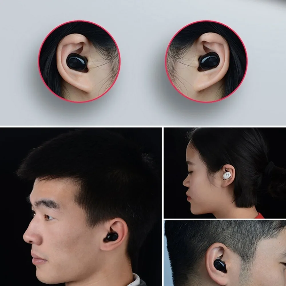 Беспроводные Bluetooth наушники, мини невидимые наушники-вкладыши, гарнитура с зарядным устройством, портативные спортивные наушники для путешествий