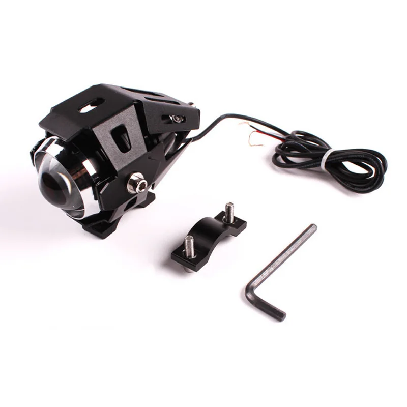 Мотоциклетная фара светодиодный U5 Farol Moto водонепроницаемый для honda cb600f goldwing gl1800 dax cb650f vfr 800 cbr 1100 xx zoomer питбайк - Цвет: Black