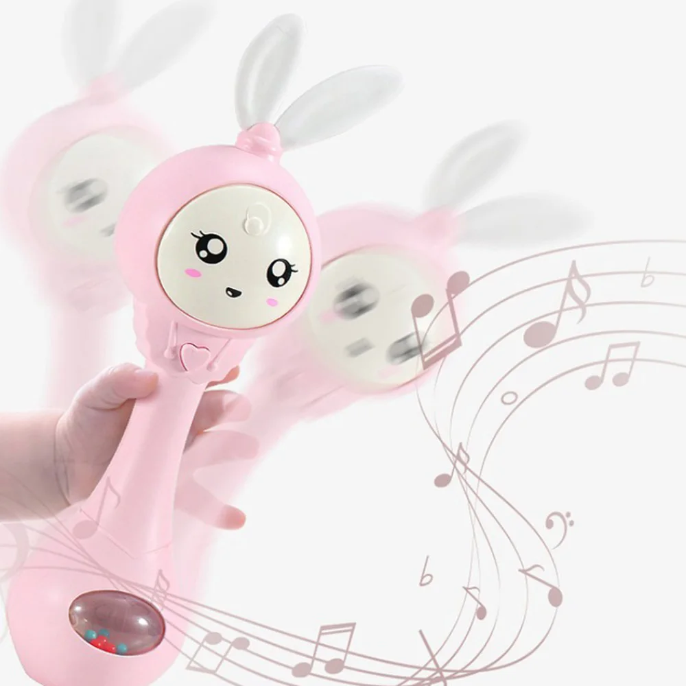 

Lovely Infants Teether Molar Hand Bell Toy Soft Rubber Baby Infants Rabbit Shape Cute 6*6.5*21.5 cm
