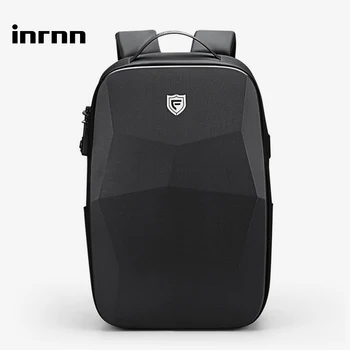 

inrnn Hard Shell Fashion Men Backpack Anti-theft Waterproof Male Backpack 17 inch Laptop Backpacks USB Charge Travel Bag Mochila