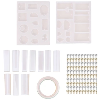 

413 Pcs DIY Bracelet Pendant Jewelry Casting Molds, Silicone Resin Jewelry Mold Diy Crystal Epoxy Glue Kit