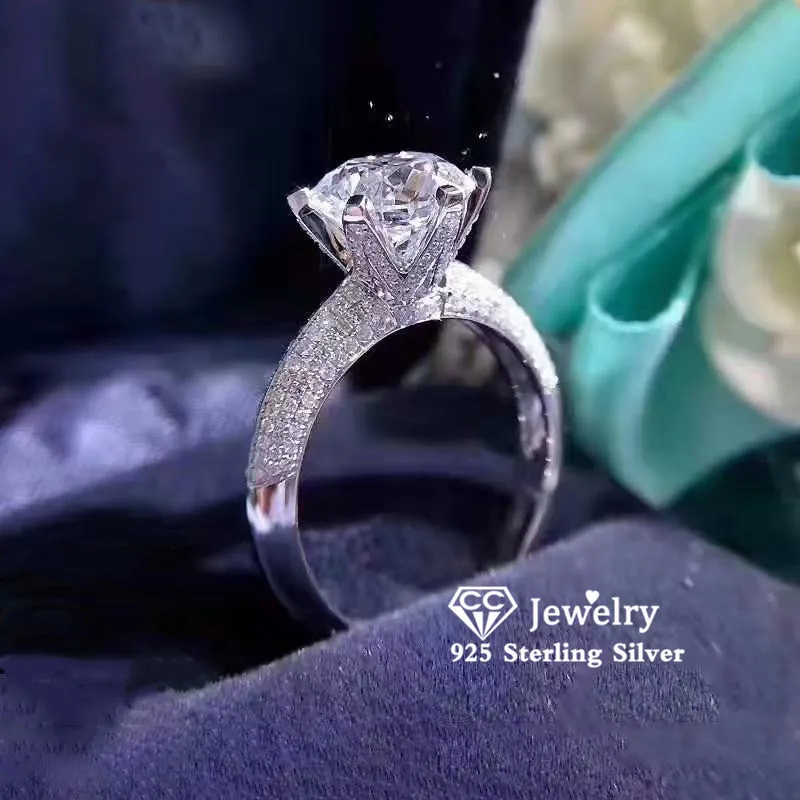 CC Luxury Rings For Women Claws White Cubic Zirconia