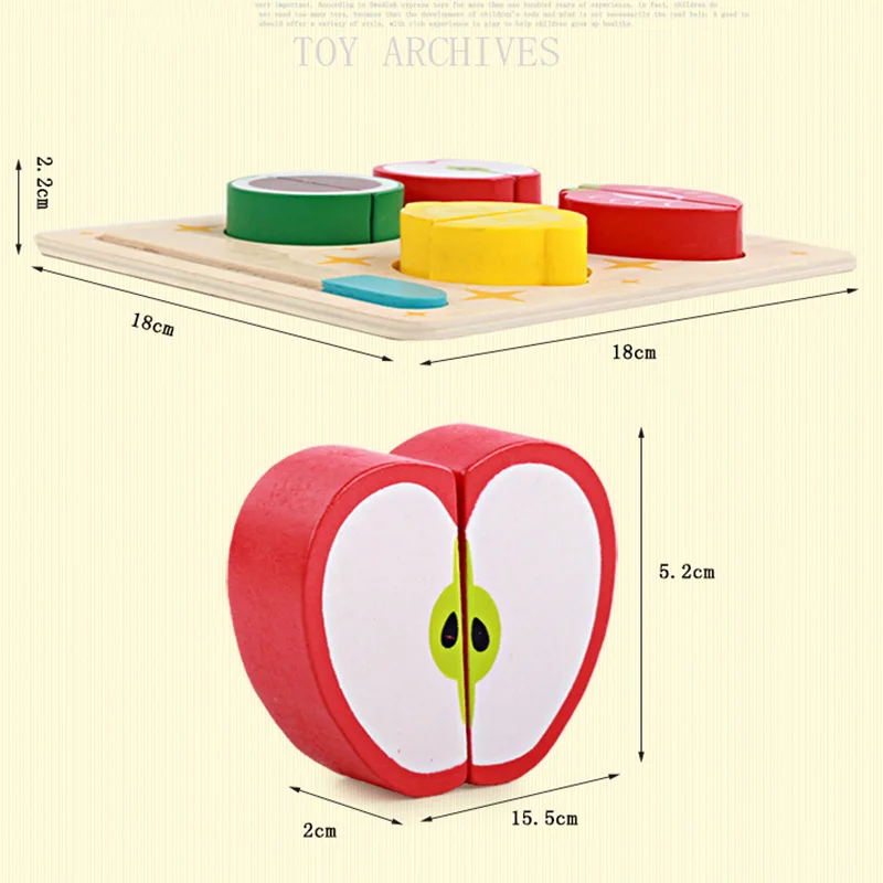 Children's wooden toy kitchen cut fruit and vegetable board cut and cut toys 6 model children's cognitive early education toys
