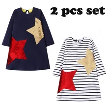 2 предмета, платье для маленьких девочек детская одежда г. Осенне-зимние платья для маленьких девочек одежда для детей хлопковое платье принцессы vestidos Для детей от 2 до 7 лет