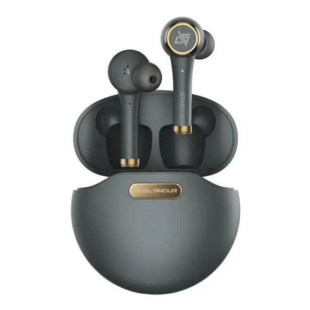 AUGLAMOUR AT-1 Bluetooth 5,0 беспроводные наушники IPX5 TWS настоящие Беспроводные водонепроницаемые спортивные AT1 HiFi наушники-вкладыши - Цвет: Серый