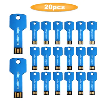 

20pcs/lot Real Capacity Custom Logo Free Pen Drive 4GB 8GB Metal USB Flash Drive USB Drive 16GB USB PenDrive 32GB Key Pendrive