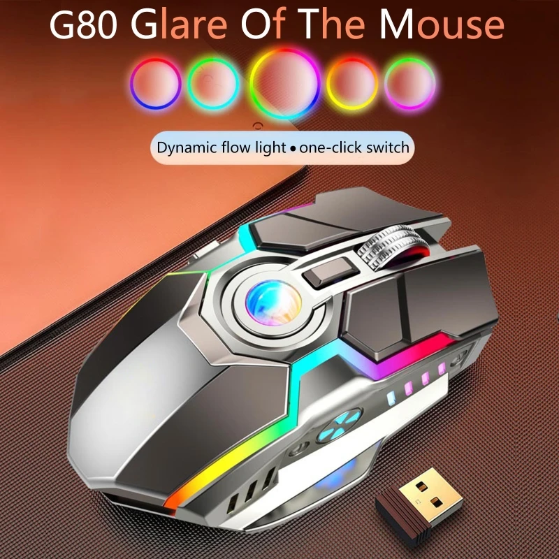 

3500DPI 2.4Ghz 7Key Wireless Gaming LED RGB USB Charge Mouse Slient Microswitch Multiple Light Effects Support Charge while Play