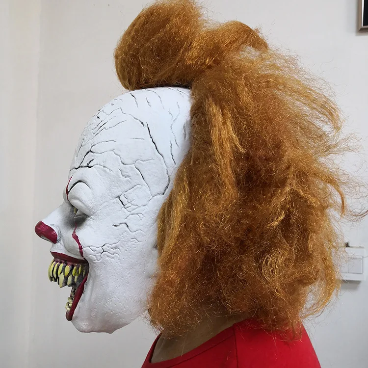 Pennywise Джокер маска с открытым ртом полные зубы Косплей Стивен Кинг It Chapter два клоуна латексные маски Шлем Хэллоуин вечерние реквизит