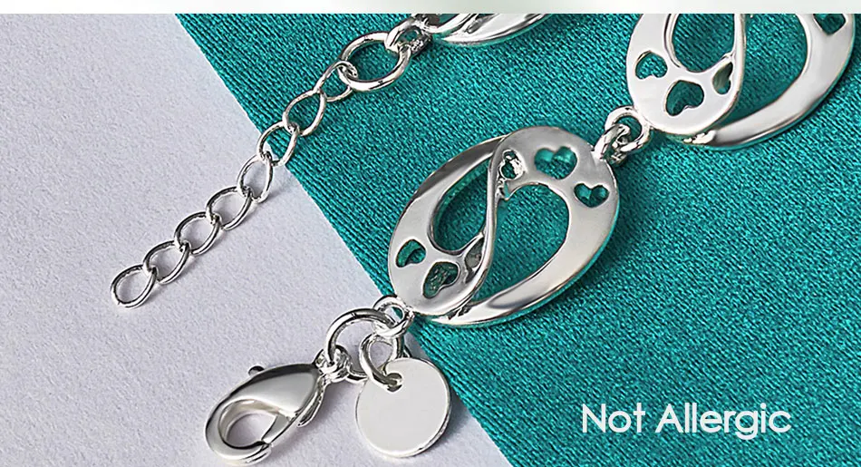 DOTEFFIL 925 Sterling Silber Liebe Herz Kette Armband Für Frauen Mode Hochzeit Verlobung Party Charme Schmuck – Detail 9