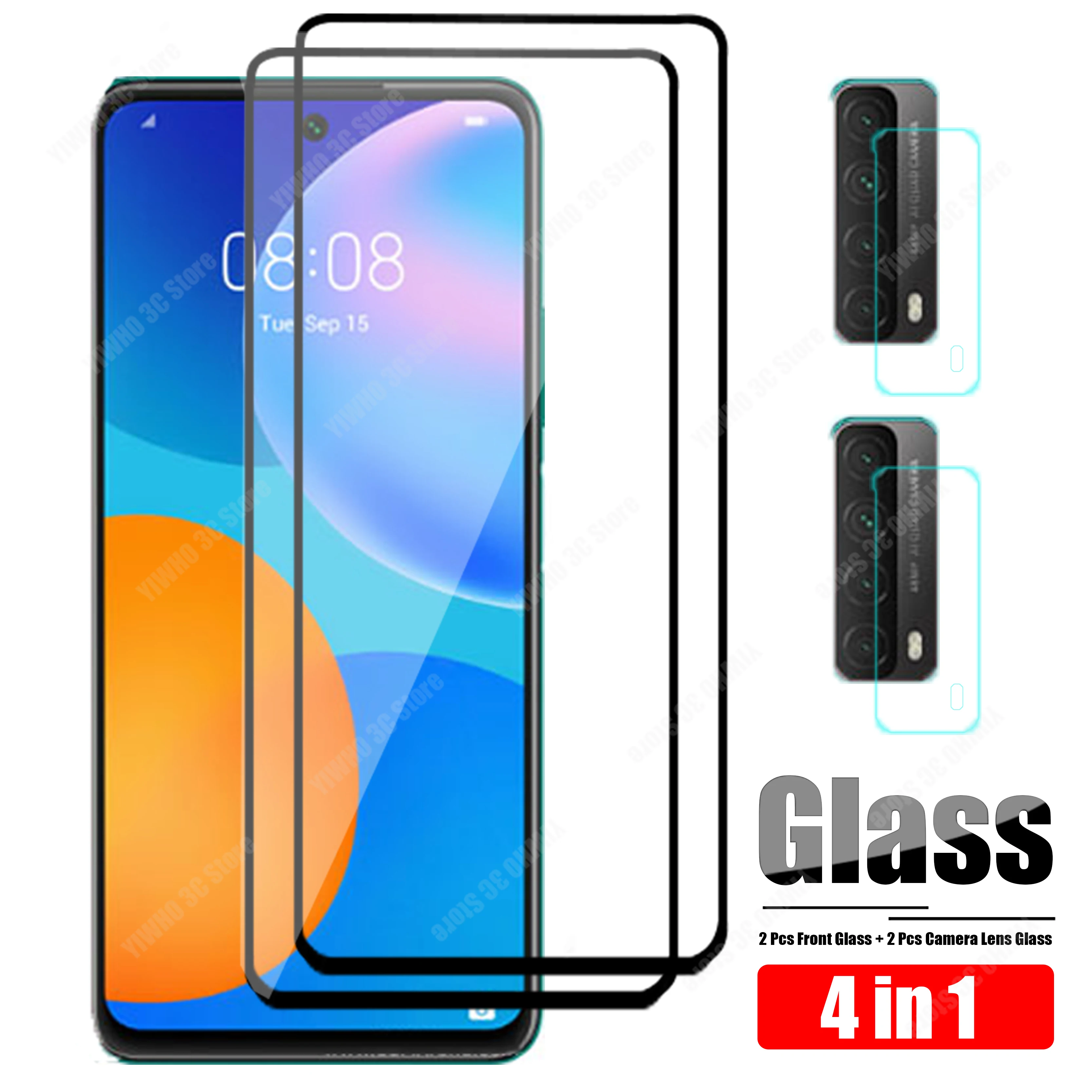 Protective Glass For Huawei P Smart 2021 Glass Camera Protectors On For Huawei P Smart 2021 Safety Front Screen Tempered Film afbeelding