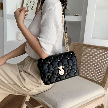 

Brand Original Design Embroidered Bag Rivet Chain Bag 2020 New Texture Joker Messenger Bag Fairy Bag