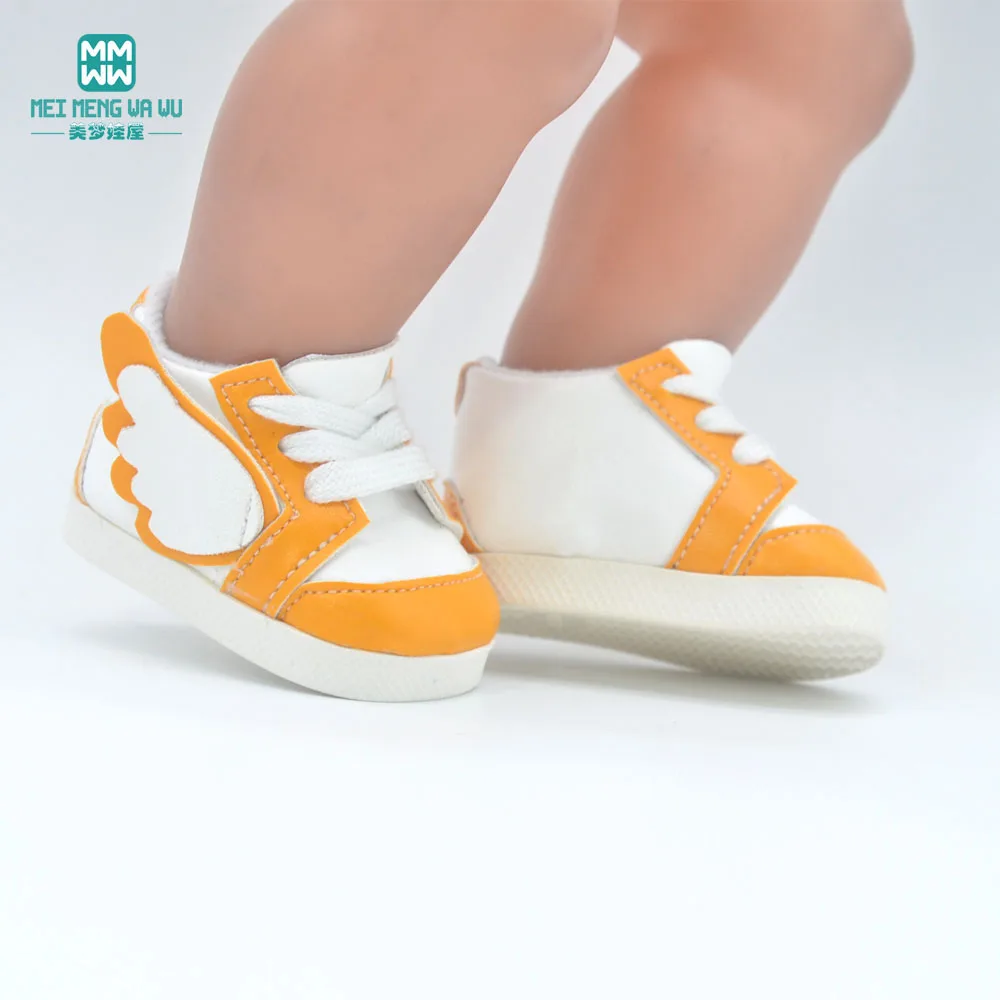 Baby sneakers shoes for dolls 7cm fits 43 cm toy new born dolls accessories and American doll