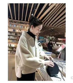 

Lamb plush jacket, women's autumn and winter thickening 2020 new small short fur in one