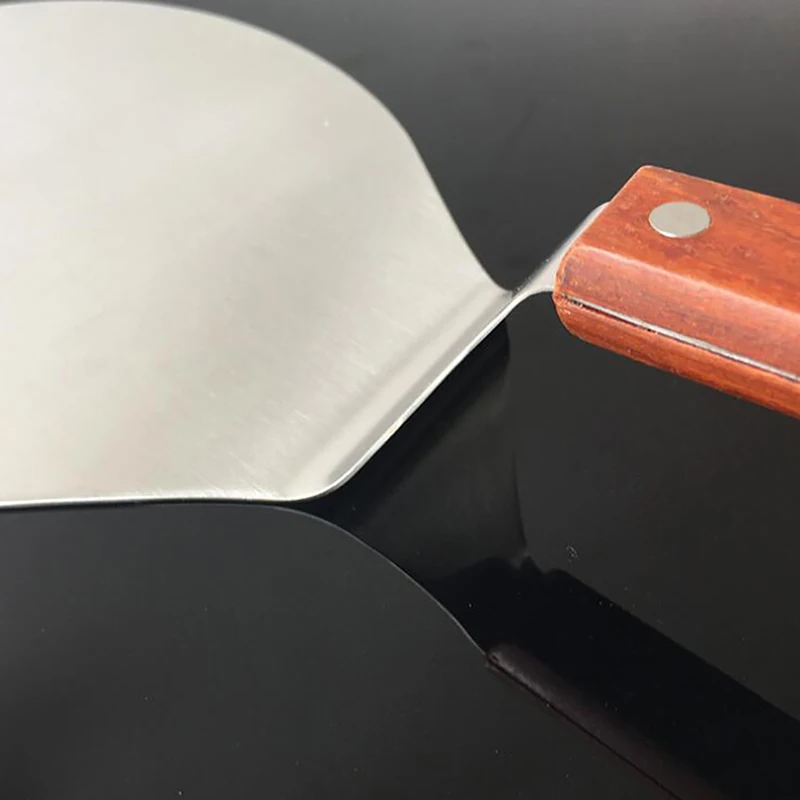 Stainless Steel Pizza Peel With Wood Handle Pizza Spatula 33.5cm x 16.4cm Large Paddle For Baking Bread