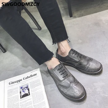 

Leather Shoes Men Unisex Brogue Shoes Men Luxury Brand Mens Casual Shoes Hot Sale Zapatos De Hombre Casuales Cuero Big Size 47