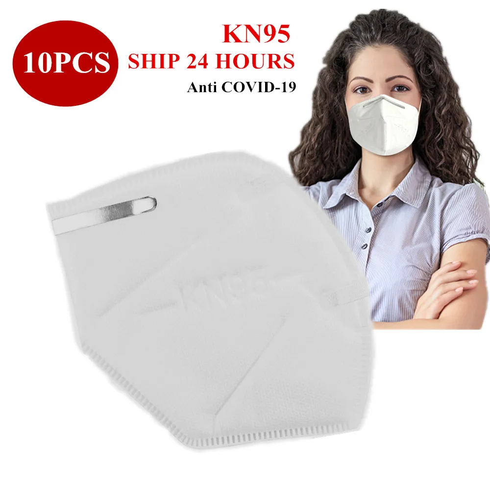 

10PCS KN95 5 Layers Mask Antiviirus Flu Anti Infection COVIDD-19 Masks Particulate Respirator PM2.5 Safety Same as #FFP2# #N95#