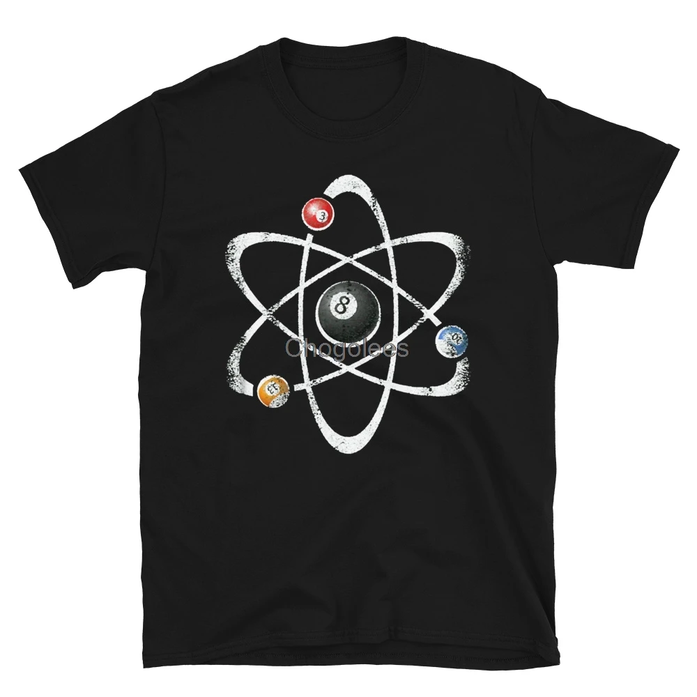Спортивная футболка для бильярда бассейна зала Atom Science винтажная Женская унисекс