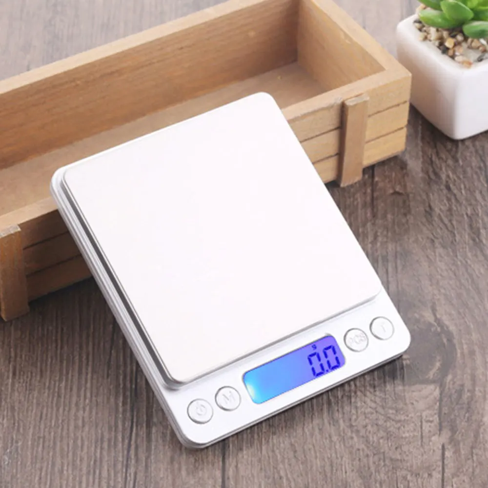 Digital Scale Stainless Steel 3kg 0.1g I2000 Jewelry LCD Display Portable Bar with Tray Platform Weighing Tool Mini Scale